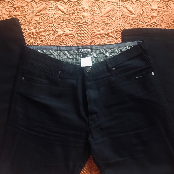 Stacy Adams Zipper Front Black Jeans - Picture 1 of 3